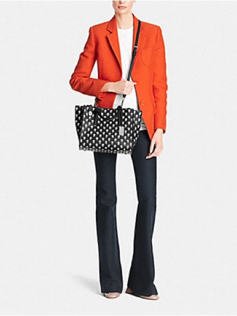 Coach F34775 Crosby Carryall in Printed Crossgrain Badlands (Silver/Black/White) - Picture 3 of 9